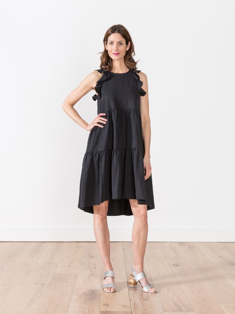 Ulla Johnson Sienna Tiered Ruffle Dress Noir Size 6